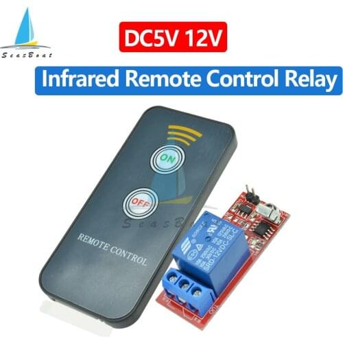 DC 5V 12V Relay 1 Channel Wireless Infrared IR Remote Control Switch Transmitter Module with LED Indicator for Electronic DIY