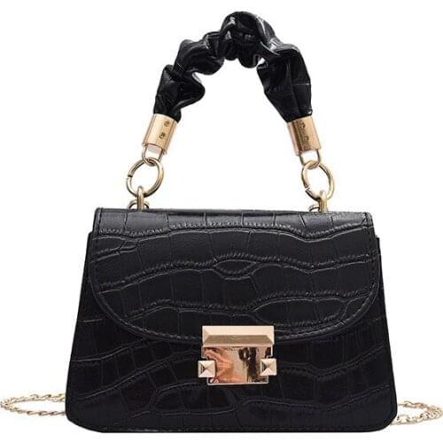 Luxury Designer Handbags Womens Bags 2021 Trend Crocodile Pattern Shoulder Bag Chain PU Leather Messenger Bag Small Square Bag