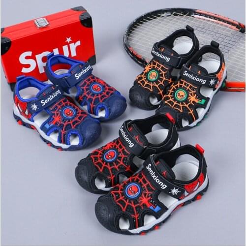 2021 summer new children sandals baby toddler shoes spiderman beach shoes soft bottom non-slip boys sports sandals leisure shoes