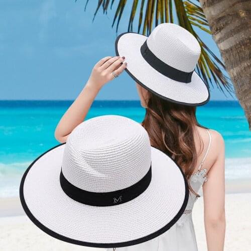 New Panama Summer Spring Men Straw Hat Women Wide Brim Sun Protective Beach Jazz Trilby Cap Sombrero UV Protection Fedora Hat