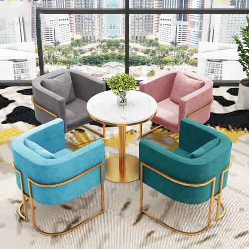 Nordic Single Living Room Sofas Minimalist Modern Golden Sofa Living Room Furniture Negotiation Chair Lazy Sofa Leisure Home
