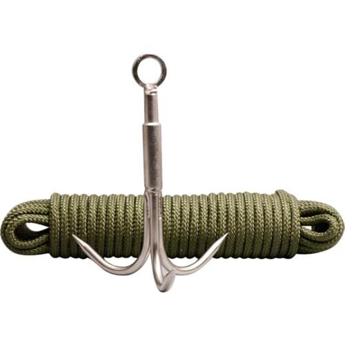 Grappling Hook Claw Folding 3 Claw Outdoor Survival Safety Climbing Flying Claw Portable Stainless Steel Rock Climbing Tools