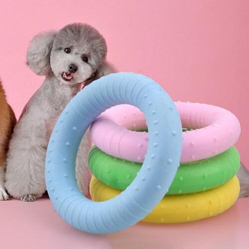 Dog Biting Toy TPR Milk Scented Foaming Circle Molar Teeth Cleaning Pet Supplies