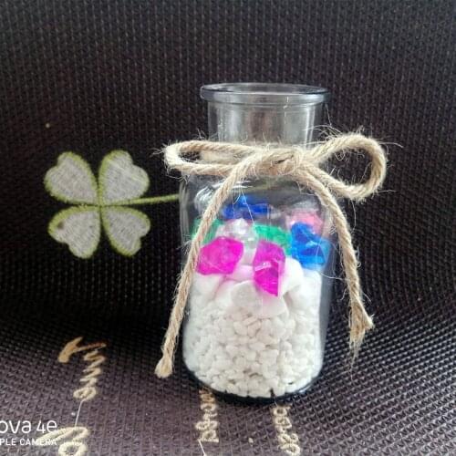 Glass bottle Mini retro hemp rope transparent glass vase minimalist desk aesthetic Shooting props home decoration Glass jar