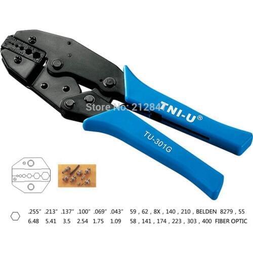 9" Long Hex Crimping Tool RG 59 62 140 210 Cable Crimper Blue Black