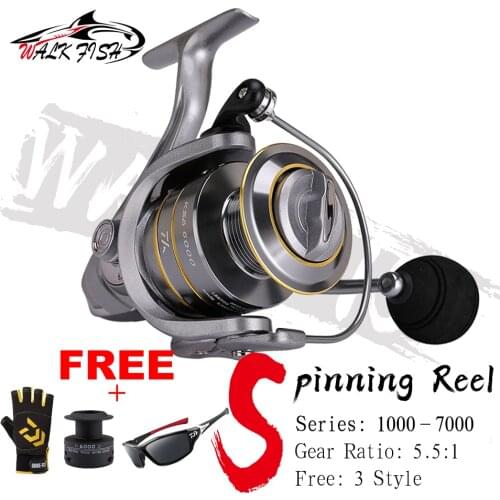 WALK FISH New 14+1 BB Double Spool Fishing Reel 5.5:1 Gear Ratio High Speed Spinning Reel Carp Fishing Reels For Saltwater