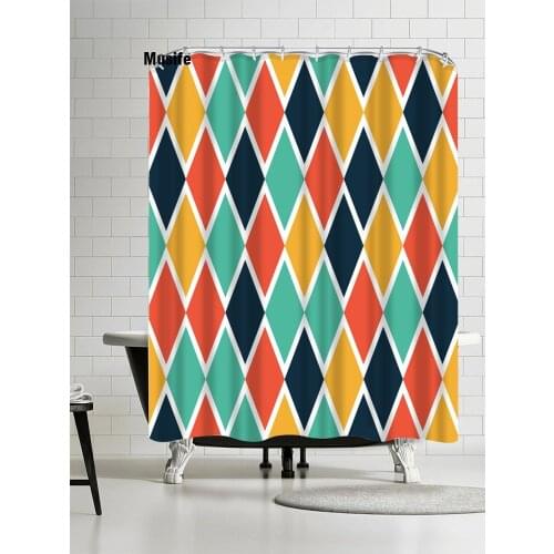 Musife Custom High Quality Shapes Pattern Shower Curtain Waterproof Bathroom Polyester Fabric Bathroom Curtain