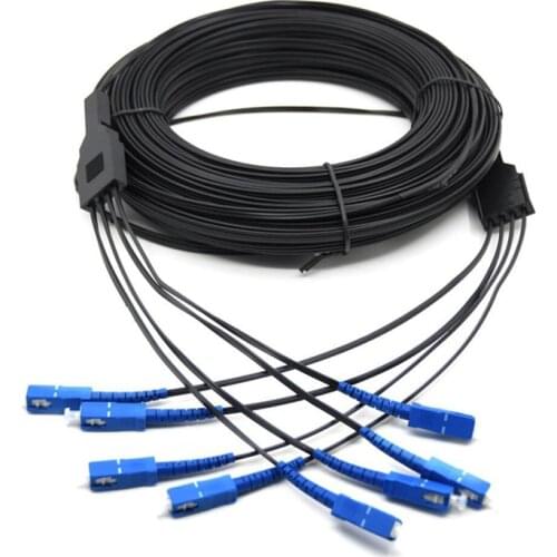 100M SC UPC 4Cores indoor Fiber Optic patch cord FTTH G657A Black Singlemode Duplex jumper Free Shipping