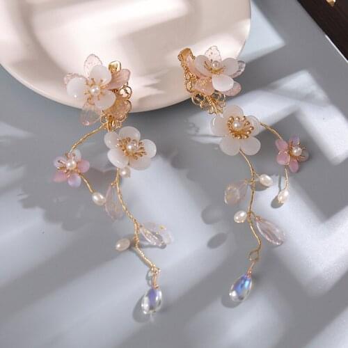 2pcs Vintage Hair Accessories Flower Pearl Hairpin Hair Decor For Girls Chinese Style Cute Headdress Clothing Accessories Decor