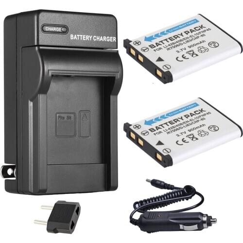 Battery (2-Pack) + Charger For Fujifilm FinePix Z10fd, Z20fd, Z30fd, Z33fd, Z35fd, Z100fd, Z200fd, Z250fd, Z300 Digital Camera