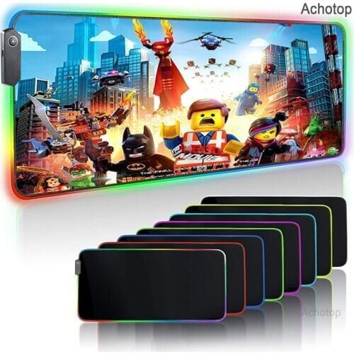 Anime Movie design Custom Large LED RGB Gaming Mouse Pad USB Data Mousepad Gamer Computer Keyboard Pad Desk Mat With Backlit