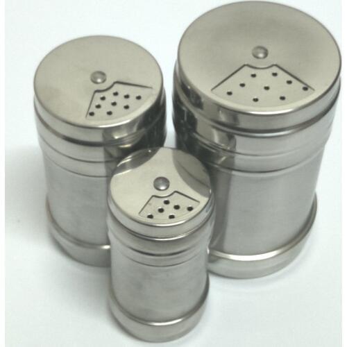 Free Shipping Set of 3 Stainless Steel Multi-Purpose flavor Pot Kitchen Gadgets Spice Bottles rotating seasoning cans (00310)