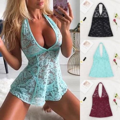 Large Size Sexy Lingerie Hot Lace Erotic Dress Women Transparent Sexy Costumes Ponro Sexo Nightgown Erotic Underwear Babydoll