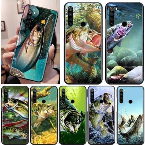 Bass Fishing Lake Fisherman Black Cover For Xiaomi Redmi Note 9 9S 8T 8 7 6 5A 5 4X 4 Pro Max Soft Phone Case