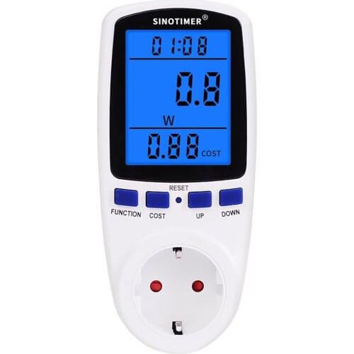 EU US UK FR BR AU Socket Digital Wattmeter Power Consumption Watt Energy Meter KWh AC 230V 120V Electricity With Backlights
