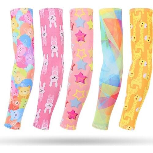 Childrens ice silk sleeve cartoon ice sleeve arm guard summer sun sleeve sleeve boy and girl arm sleeve outdoor sports