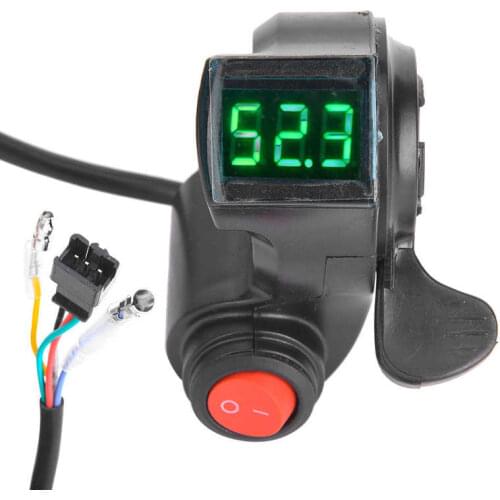 E-Bike Thumb Throttle LCD Display Digital Battery Voltage Display Power Switch for Electric Vehicle