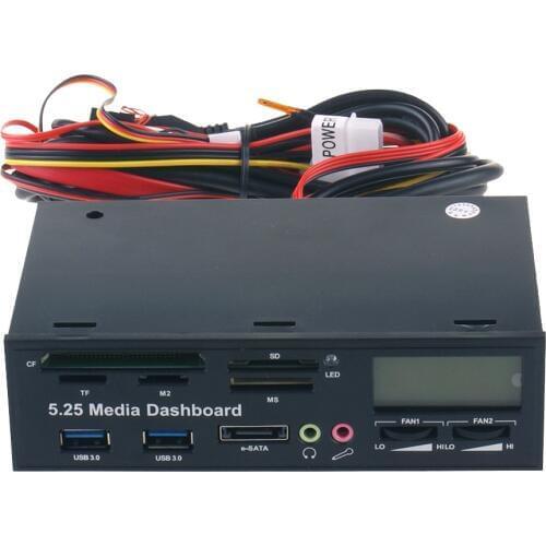 5.25" USB 3.0 Card Reader e-SATA All-in-1 PC Dashboard Multi-function Front Panel Card Reader I/O Ports For PC Computer Desktop