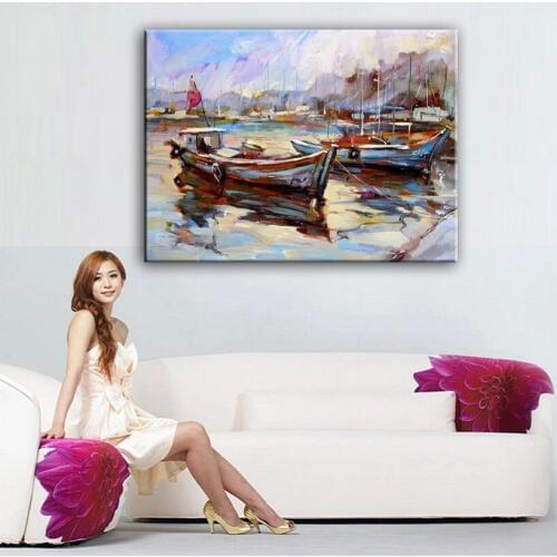 Home decor oil painting hand painted high quality landscape knife painting pictures DM1609302