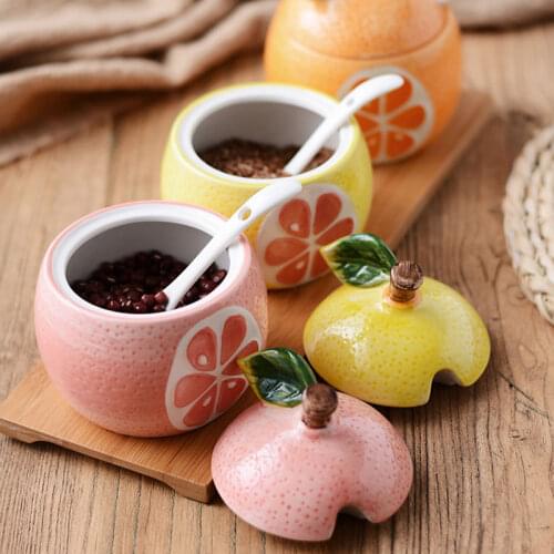 Japanese-style ceramic seasoning jar set kitchen supplies household seasoning box combination seasoning bottle fruit jar