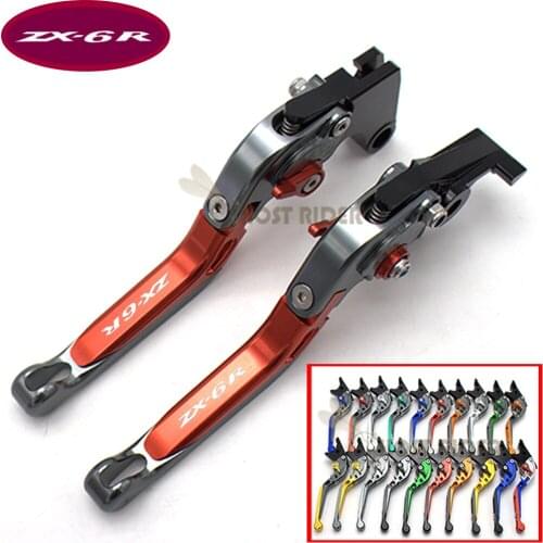 Laser Logo CNC Adjustable Motorcycle Brake Clutch Levers For Kawasaki ZX6R ZX-6R ZX 6R 2000 2001 2002 2003 2004