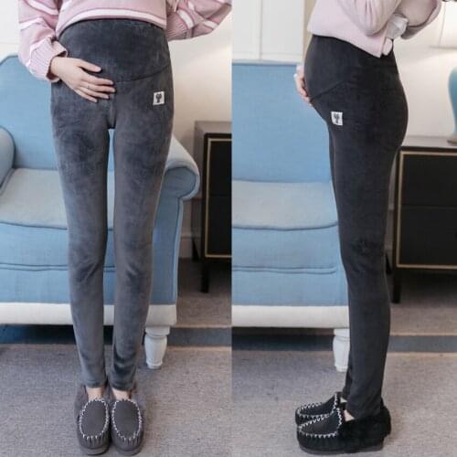 Pregnant women leggings autumn and winter fashion kittens fleece silver velvet leggings pregnancy pants