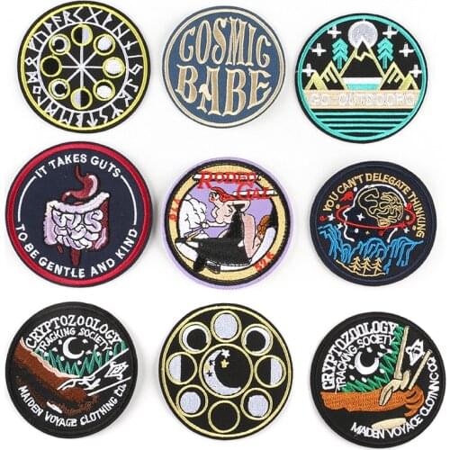 Fine Fashion Embroidery Cloth Stickers Badges High-end Clothing Luggage Accessories Round Patch Stickers