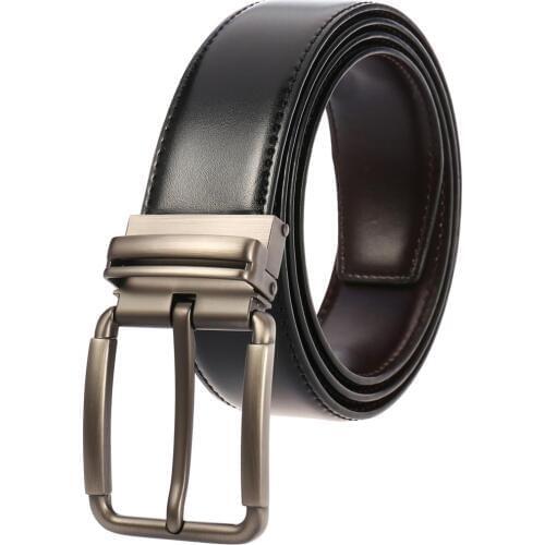 2019 Men Belts For Casual Business Cowskin Genuine Leather Men Belts Vintage Pin Buckle Quality Male Black Brown Jeans Strap