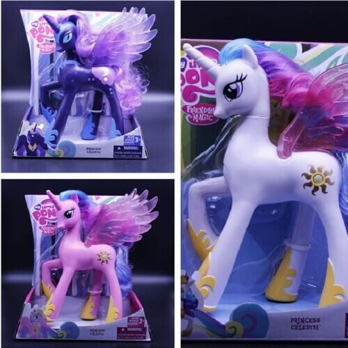 My Little Pony Anime Luna Princess Celestia Sun Moon Princess PVC Model Cute Toy for Children Action Figma Collector Doll 22cm