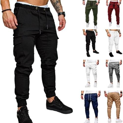 2021 New Men Casual Sports Pants Sweatpants Male Jogger Cargo Harem Pencil Pants Trousers