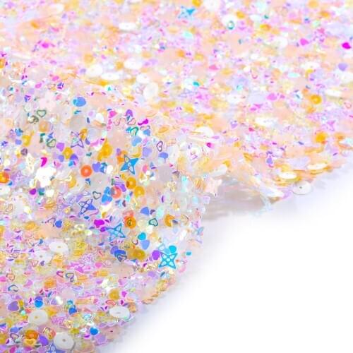 New Mix Shape Glitter Ultrathin Holographic Sequin Stickers 24cmx40cm Hotfix Appliques Patches For Clothing Art Tool