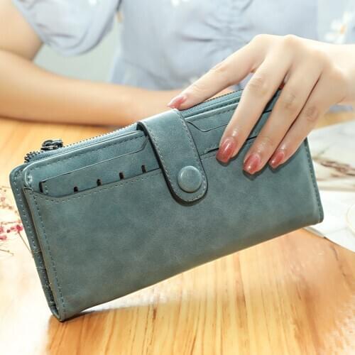 New Leather Women Wallet Hasp Long Purse High Capacity Women Wallets With Removable Cards Holders Multiple card slots Clutch