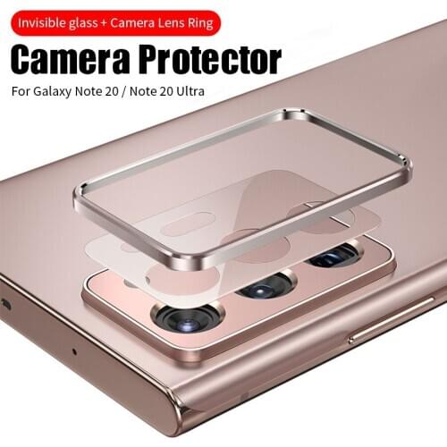 Original Color Camera Lens Tempered Glass + Metal Ring Case for Samsung Galaxy Note 20 Ultra Cover Camera Lens Screen Protector