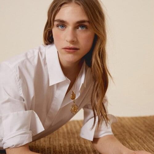 Gold Color Round Hat Men Coin Necklaces & Pendants For Women Girls Simple Charm Necklace Dainty Layering Gifts A295