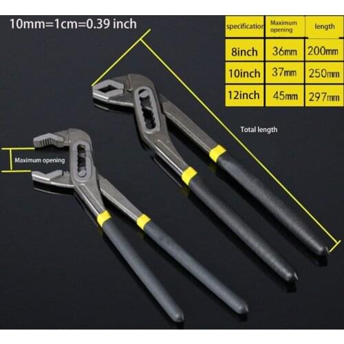 Water Pump Plier Quick Change Adjustable Multigrip Groove Joint Pliers Plumbing Clamp Tools with Non-Slip Rubber Handle