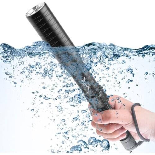 Professional XM-L T6 DivingTactical Baseball Bat Led Flashlight Security Waterproof Torch 18650 Battery Lantern for Swimming