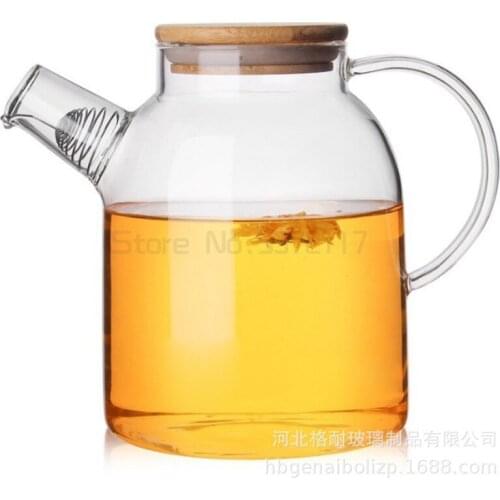 Transparent Glass Water Jug Pot Cha Tea Kettle Lemonade Pitcher Heat-resistant Explosion-proof Heatable Carafe