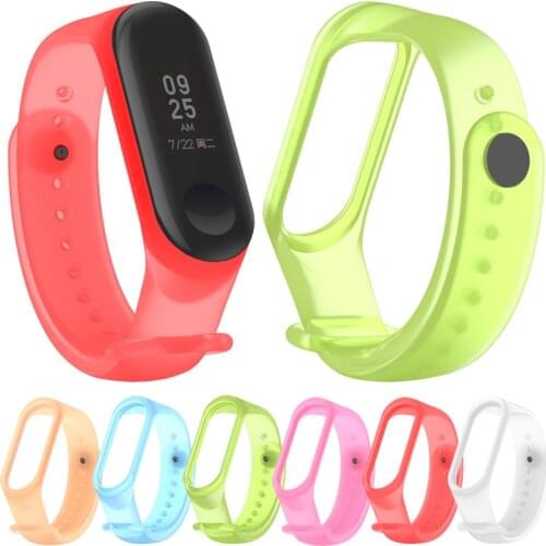 6 colors Transparent Wrist Strap for Xiaomi Mi Band 6 5 4 3 Breathable Silicone Straps Wrist Band Bracelet Wristband Straps