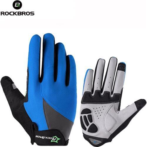 Rockbros Spring Autumn Full Finger Gloves Touch Screen Breathable Gloves For Smartphone Mtb Guantes Sport Cycling Gloves