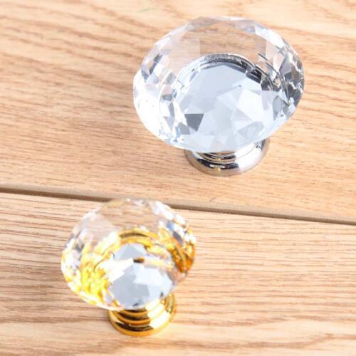 Silver gold dresser kitchen cabinet door handles knobs fashion deluxe glass k9 crystal drawer win cabinet knobs pulls 30mm 40mm