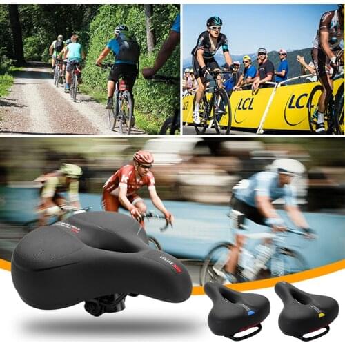 Bike Saddle Seat Breathable Cushion ​MTB Thickened Soft Seat Mat Special Memory Foam Bicycle Saddle Seat With Reflective Strip