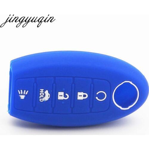Jingyuqin 30x Silicone Key Case For Nissan Altima Maxima Infiniti EX FX G37 Q60 QX50 QX70 5 Button Keyless Remote Fob Cover