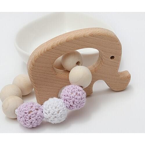 Elephant Little Bird Shap Handmade Beaded Ornament Accessories Kids Toys Gift Wood Bracelet Baby Room Decoration Hanging Pendant