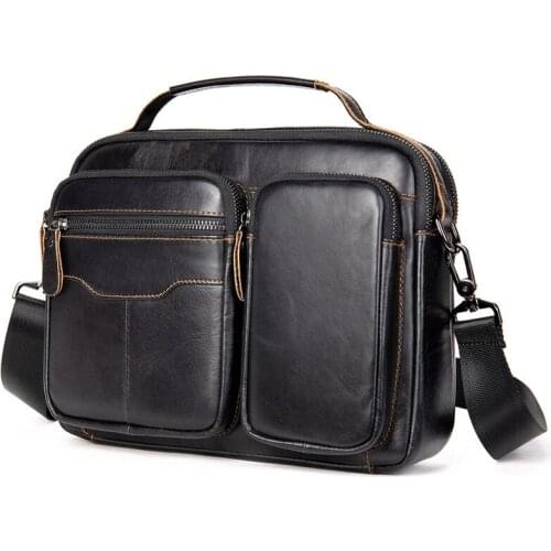 Men Flap Bag Leather Messenger Bag Mens Shoulder Bag Genuine Leather Mens Small Casual Flap Male Crossbody Bags For Men