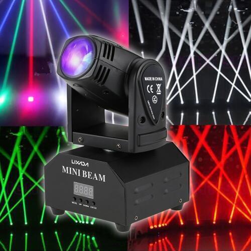 Lixada 50W LED Stage Effect Lamp Moving Head DMX512 Sound Activated 11/13 Channels RGBW Beam Light for Disco KTV Club Party