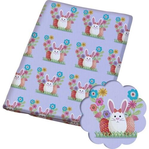 50*140CM Easter Day Polyester cotton Fabric Patchwor Printed for Tissue Kids Home Textile for Sewing Doll Dress Curtain