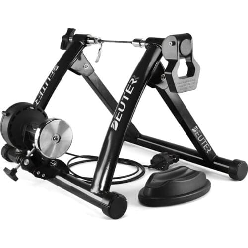 Indoor Bicycle Exercise Training Stand for 26-28 Inch Bike Tires Foldable Magnetic Bike Trainer Stand with 6 Resistance Levels