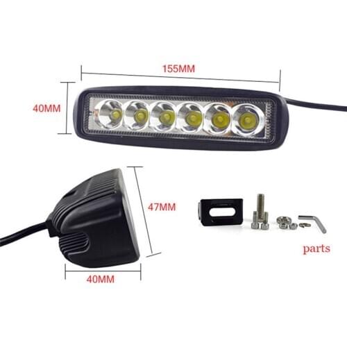 Universal Flood Lamp Driving Fog Offroad LED Work Car Light 18W 12V LED 4WD led beams Work Light Bar Spotlight