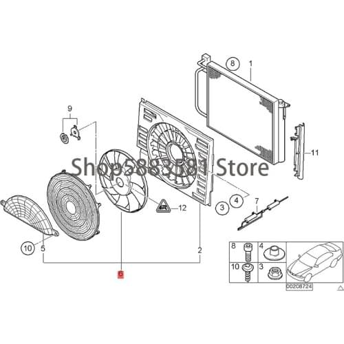 CAR engine fan electronic fan 1998-bm wE38 725TDS E38 728I E38 728IL E38 730I E38 730IL water tank radiator fan