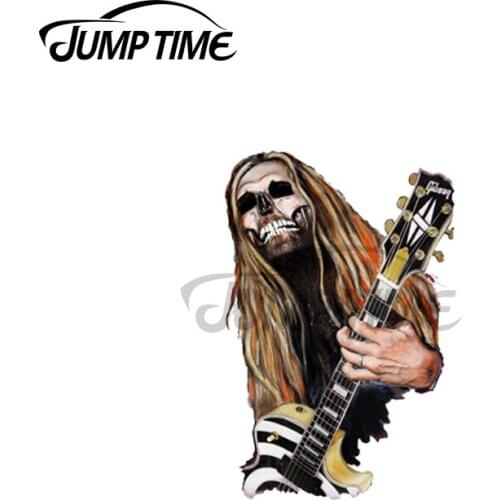 Jump Time 13 x 5.5cm For Zakk Skull Funny Car Stickers Vinyl JDM Sunscreen Waterproof Bumper Occlusion Scratch Decal